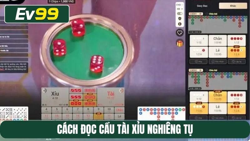 Cách đọc cầu Tài Xỉu nghiêng tụ