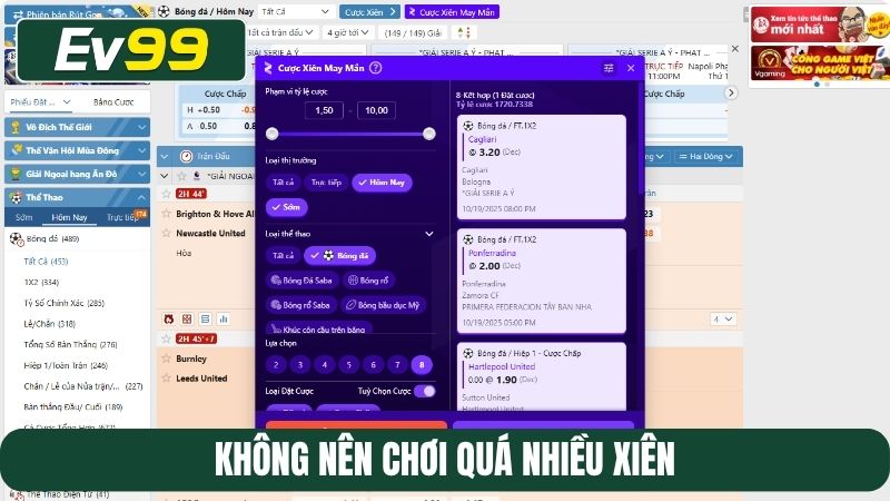 Không nên chơi quá nhiều xiên