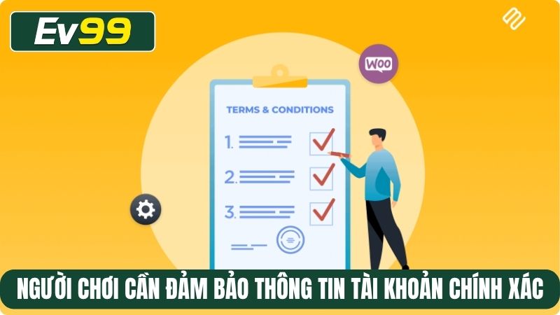 Người chơi cần đảm bảo thông tin tài khoản chính xác