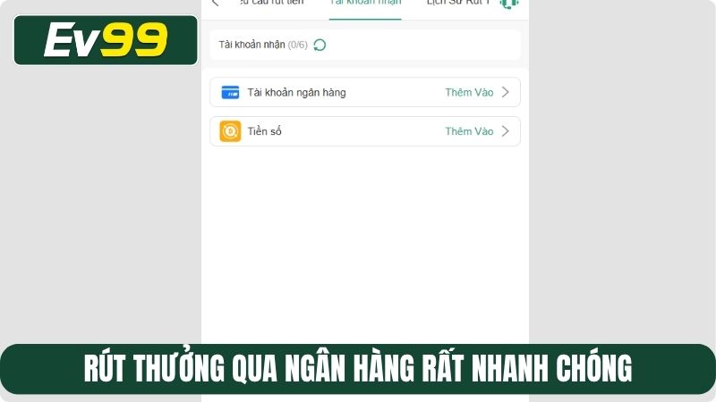 Rút thưởng qua ngân hàng rất nhanh chóng