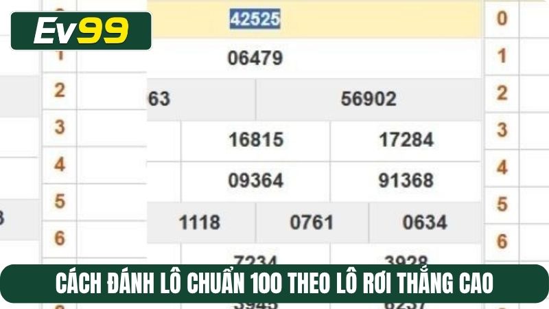 Cách đánh lô chuẩn 100 theo lô rơi thắng cao